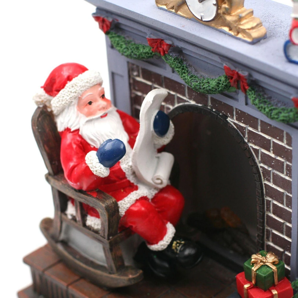 Accessoire De Déco Musical Et Lumineux - Père Noël Et Se Cheminée – Image 2