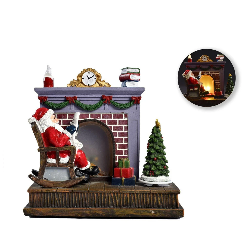Accessoire De Déco Musical Et Lumineux - Père Noël Et Se Cheminée – Image 4