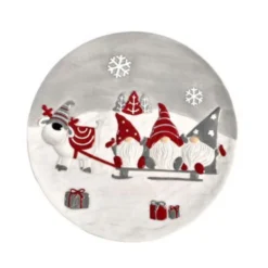 Assiette De Noël Lutins Nordiques - 24 Cm