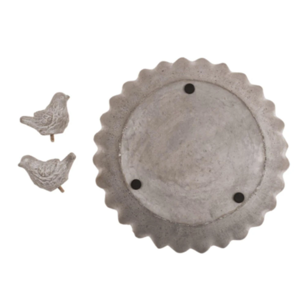 Bain Pour Oiseaux En Ciment - Fleur – Image 3
