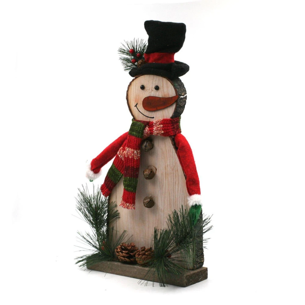 Bonhomme De Neige Déco De Noël En Bois 40 Cm – Image 2
