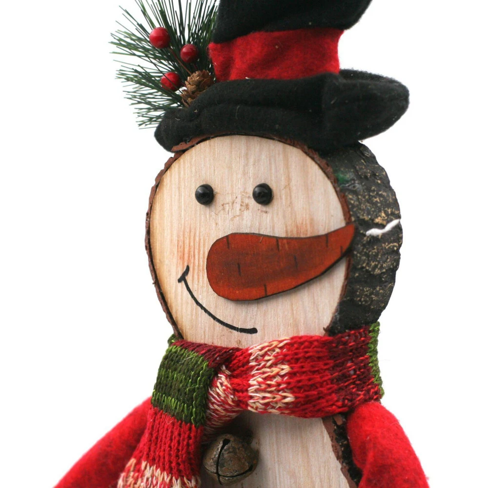 Bonhomme De Neige Déco De Noël En Bois 40 Cm – Image 3