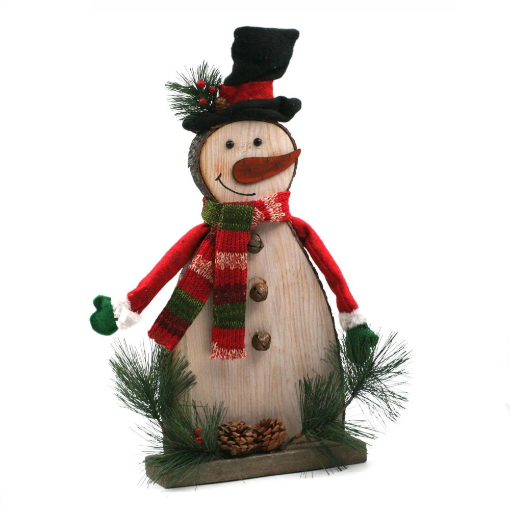 Bonhomme De Neige Déco De Noël En Bois 40 Cm