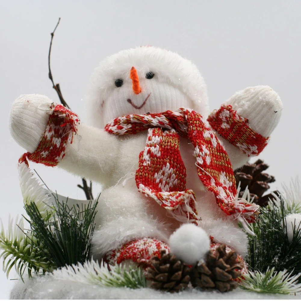 Bonhomme De Neige Décor Forêt Déco De Noël à Poser 33 Cm – Image 3