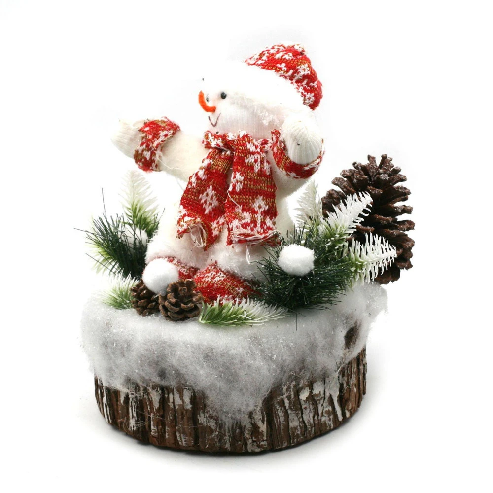Bonhomme De Neige Décor Forêt Déco De Noël à Poser 33 Cm – Image 4
