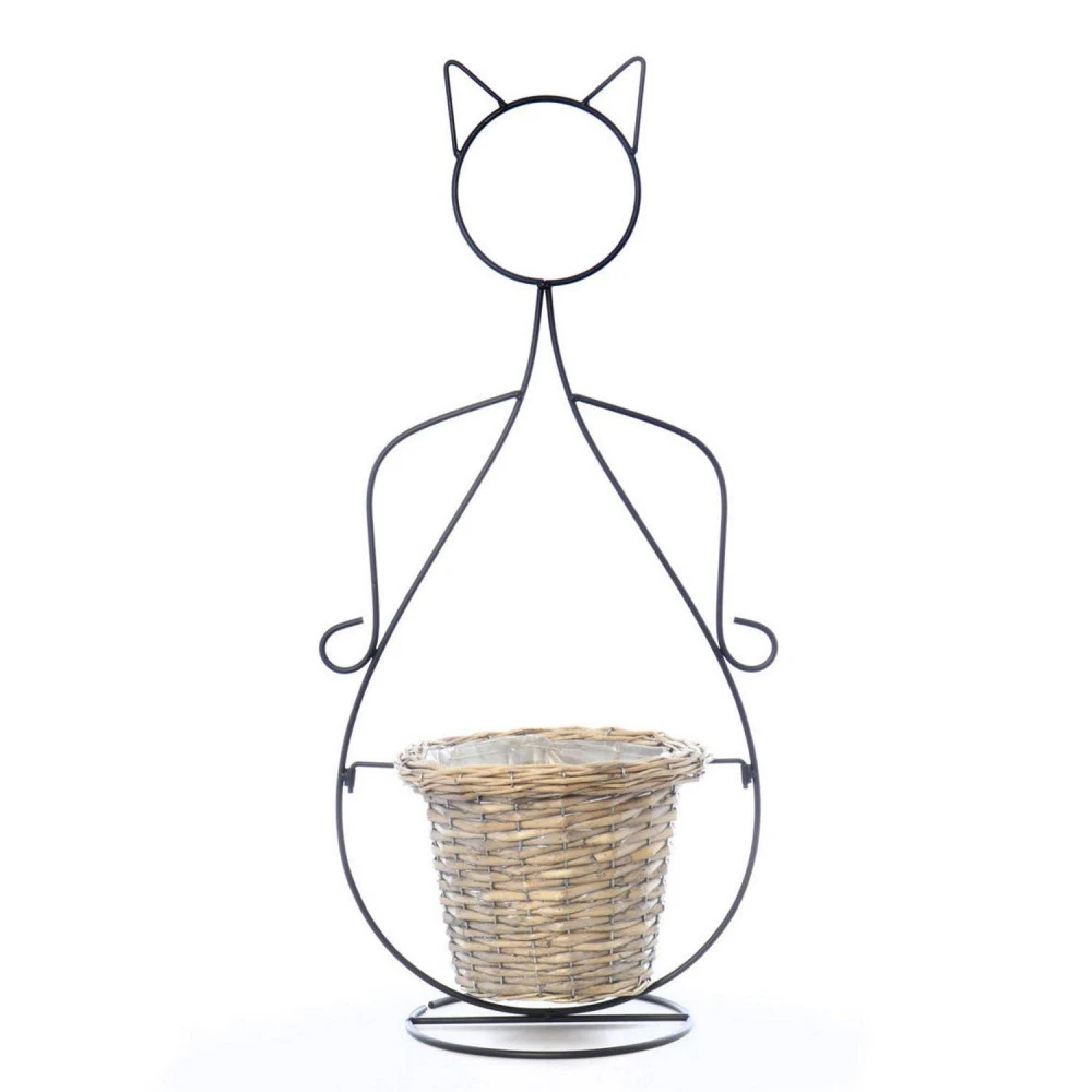 Cache Pot Chat Métal - 83 Cm