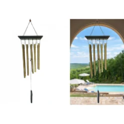 Carillon à Vent Décoratif Zen - Doré