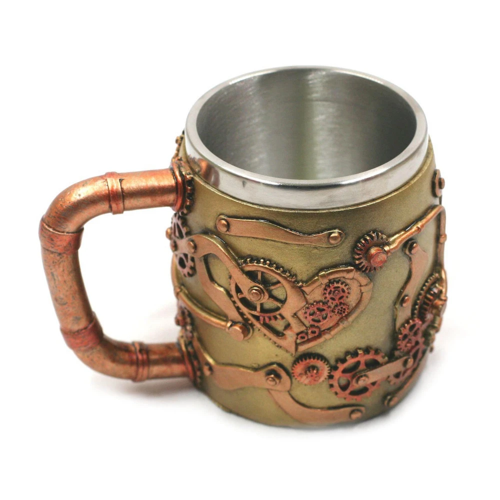 Chope Polyrésine Cyborg Skull - Doré / Cuivre – Image 3