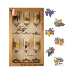 Coffret De 6 Flûtes Sérigraphie Grappe De Raisin