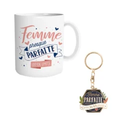 Coffret Mug Et Porte Clés - Femme Parfaite