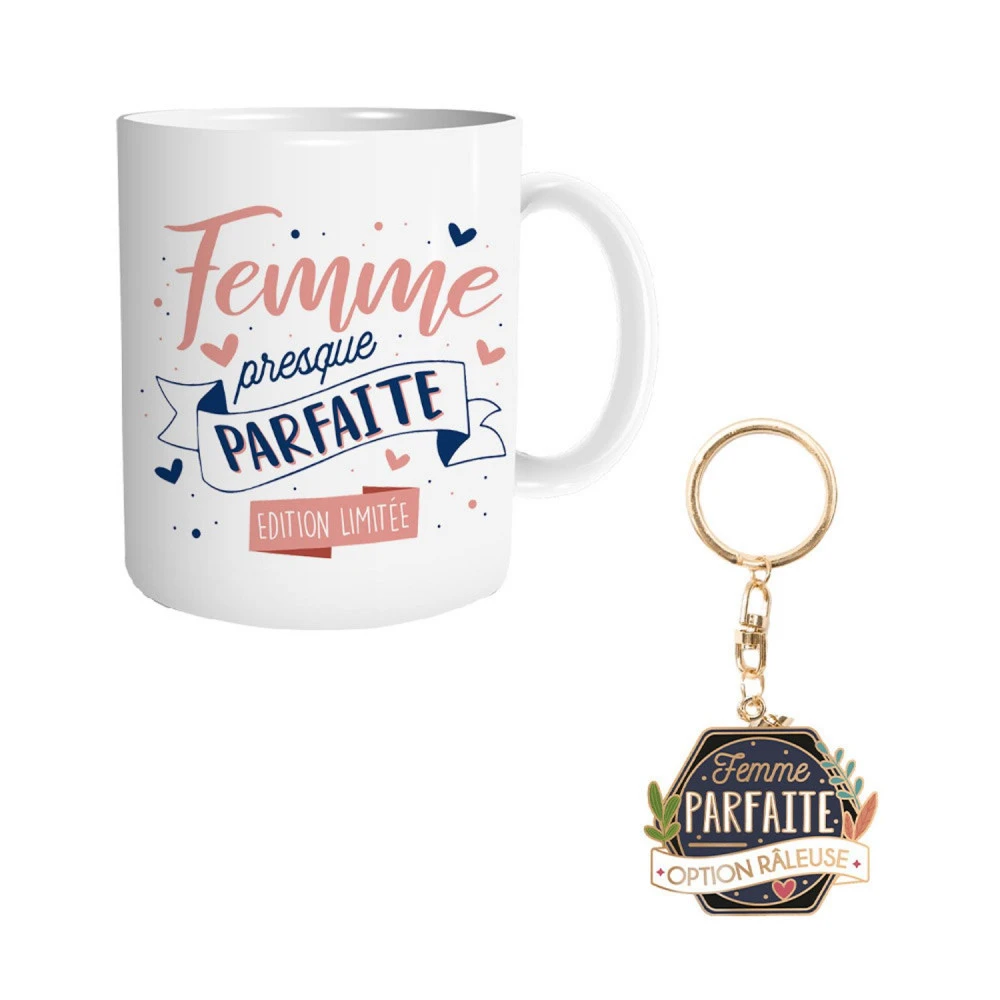Coffret Mug Et Porte Clés - Femme Parfaite