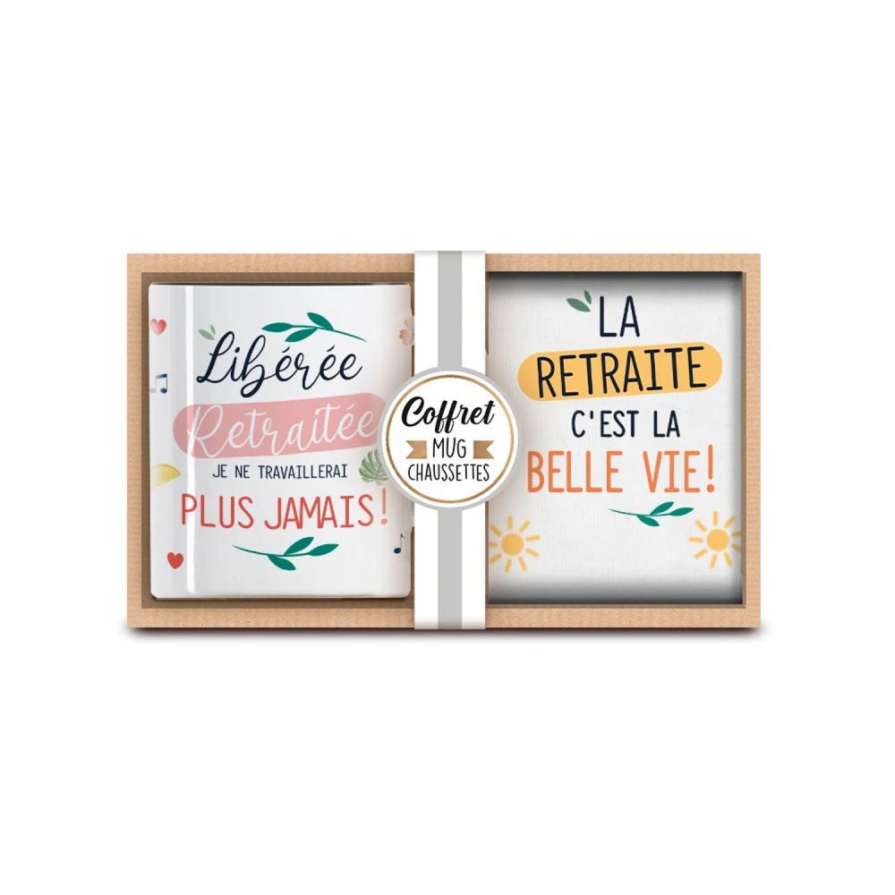 Coffret Mug Et Chaussettes - Retraite Femme