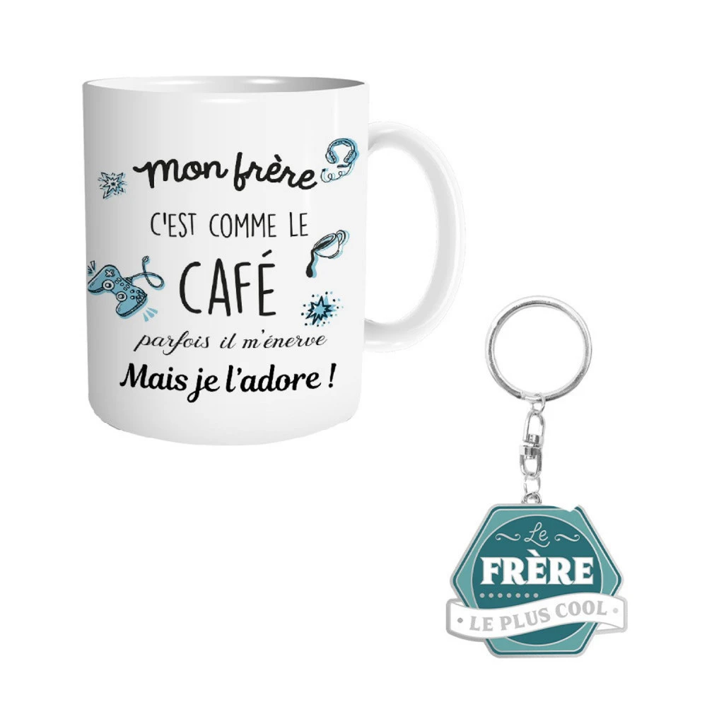 Coffret Mug Et Porte Clés - Mon Frère