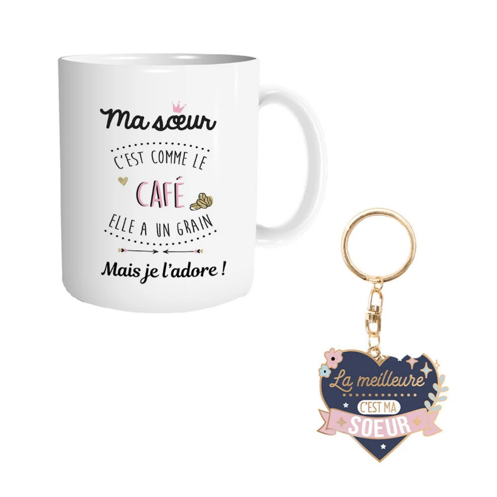 Coffret Mug Et Porte Clés - Ma Soeur