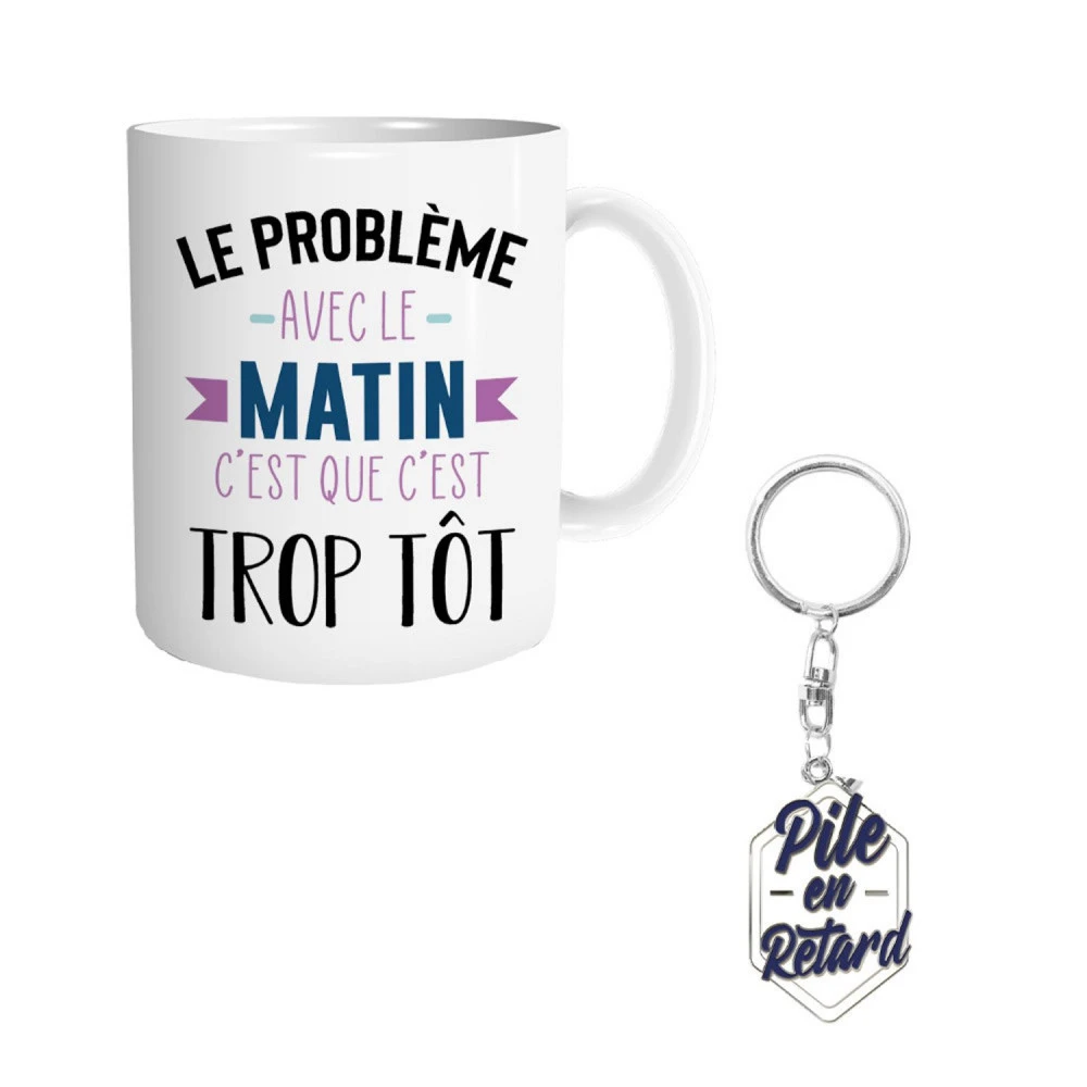 Coffret Mug Et Porte Clés - Retardataire