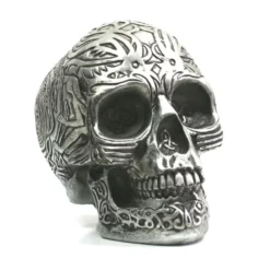 Crâne Gothique En Résine - Couleur Argent