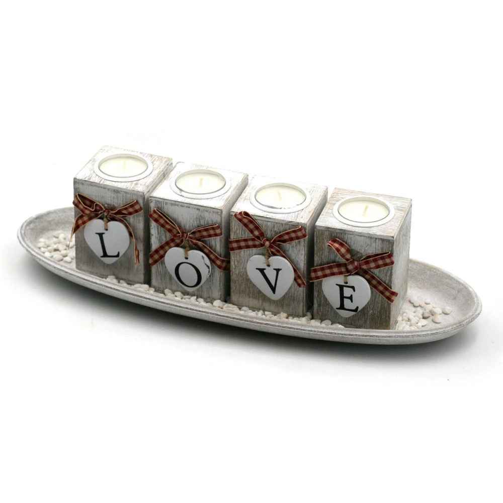 Déco Bougeoir Love Pour 4 Bougies – Image 2