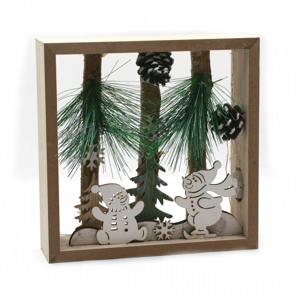 Déco De Noël En Bois Lumineux - Bonhommes De Neige