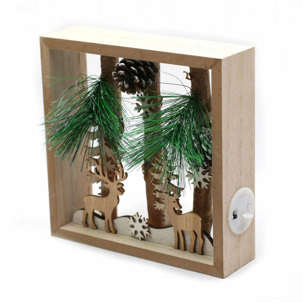 Déco De Noël En Bois Lumineux - Cerf – Image 2