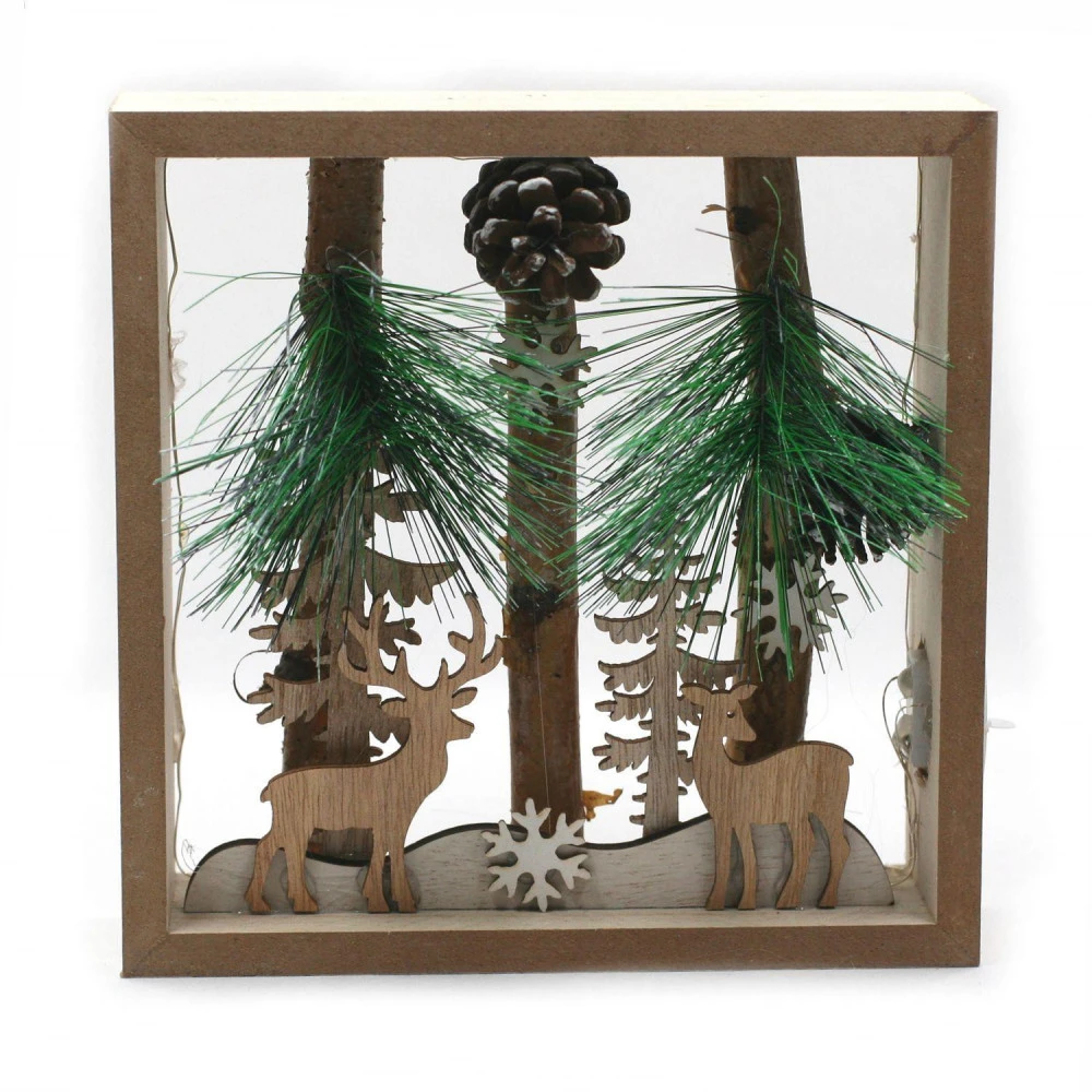 Déco De Noël En Bois Lumineux - Cerf