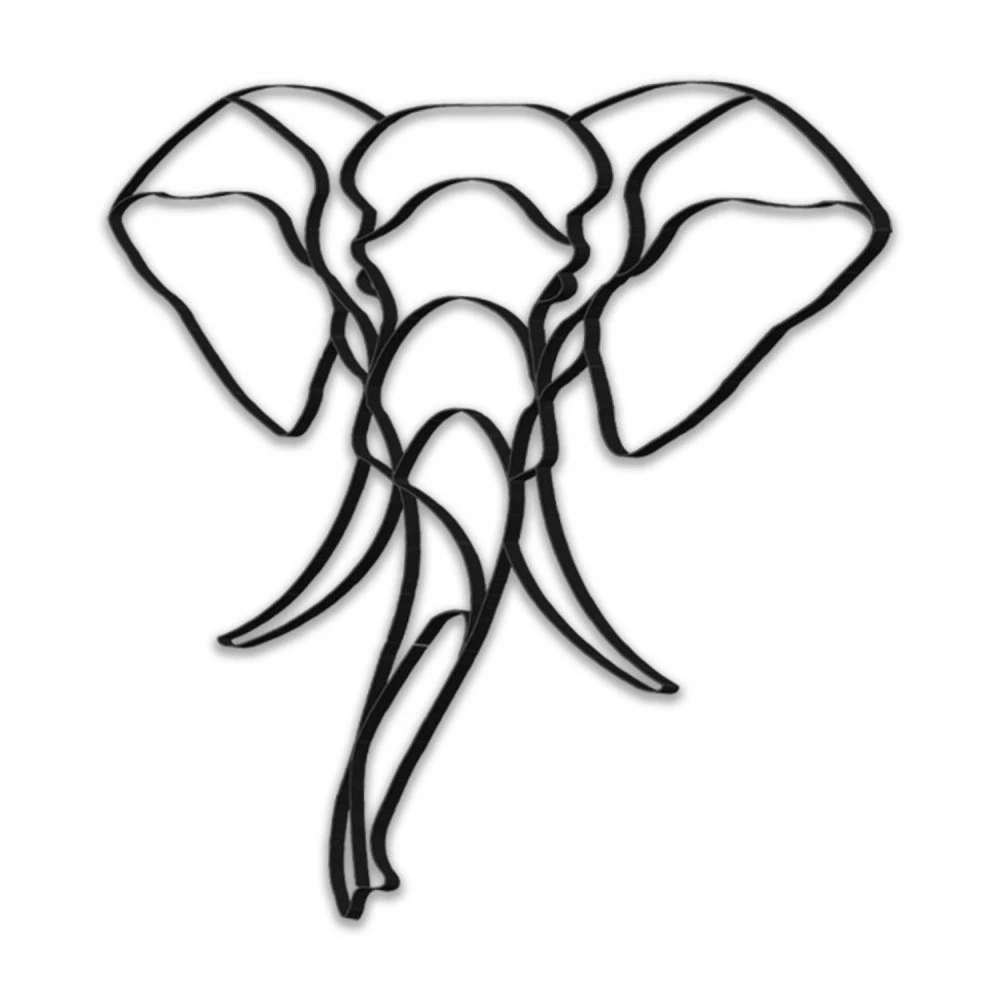 Déco Murale En Métal Éléphant - 60 Cm