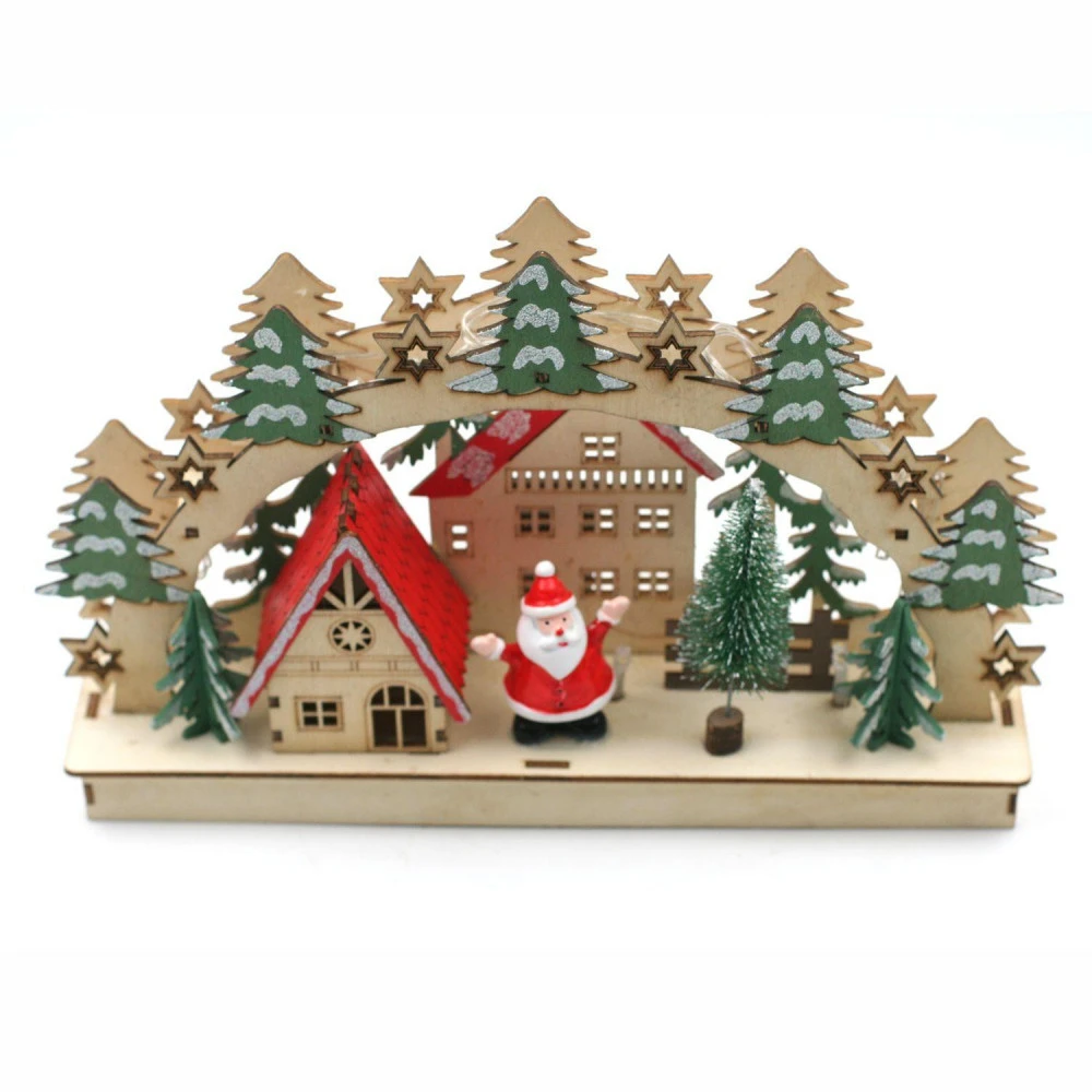 Décoration De Noël Arche En Bois Lumineux - Village Du Père Noël – Image 4