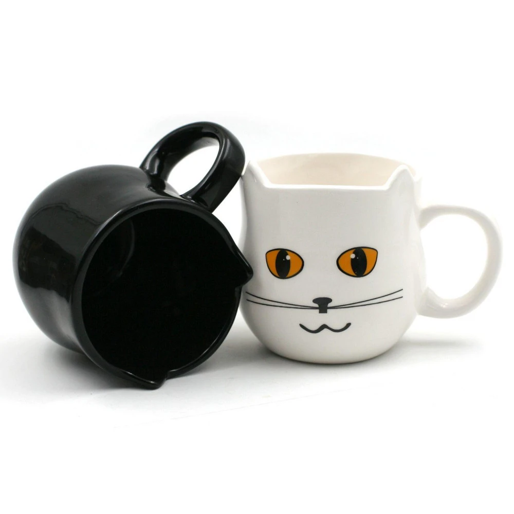 Duo De Tasses Chats Noir Et Blanc Meow – Image 2