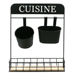 Etagère à Ustensiles De Cuisine - Métal Et Bois -