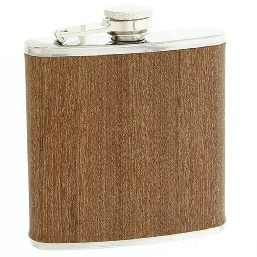 Flasque 180Ml En Inox Gainée Décor Sapelli - 11587