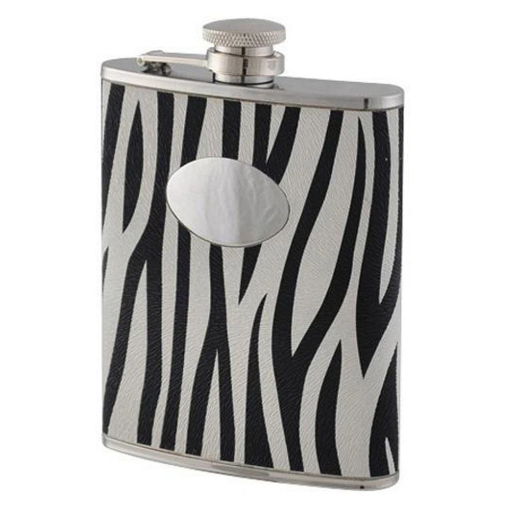 Flasque 180Ml En Inox Gainée Décor Zèbre - 11667