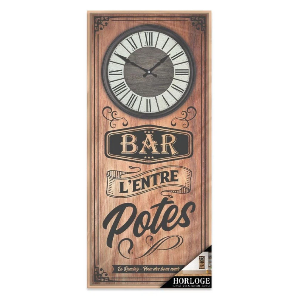 Horloge En Bois 70 Cm - Bar L'entre Potes – Image 3