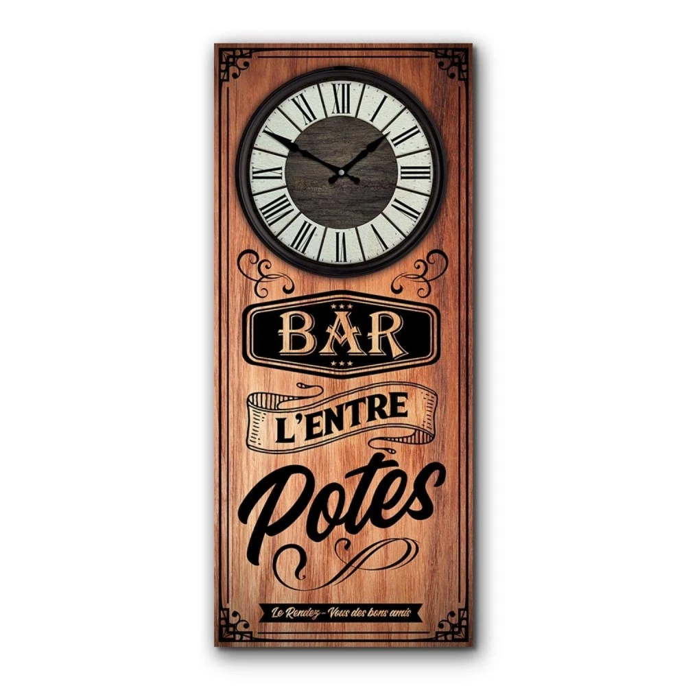 Horloge En Bois 70 Cm - Bar L'entre Potes