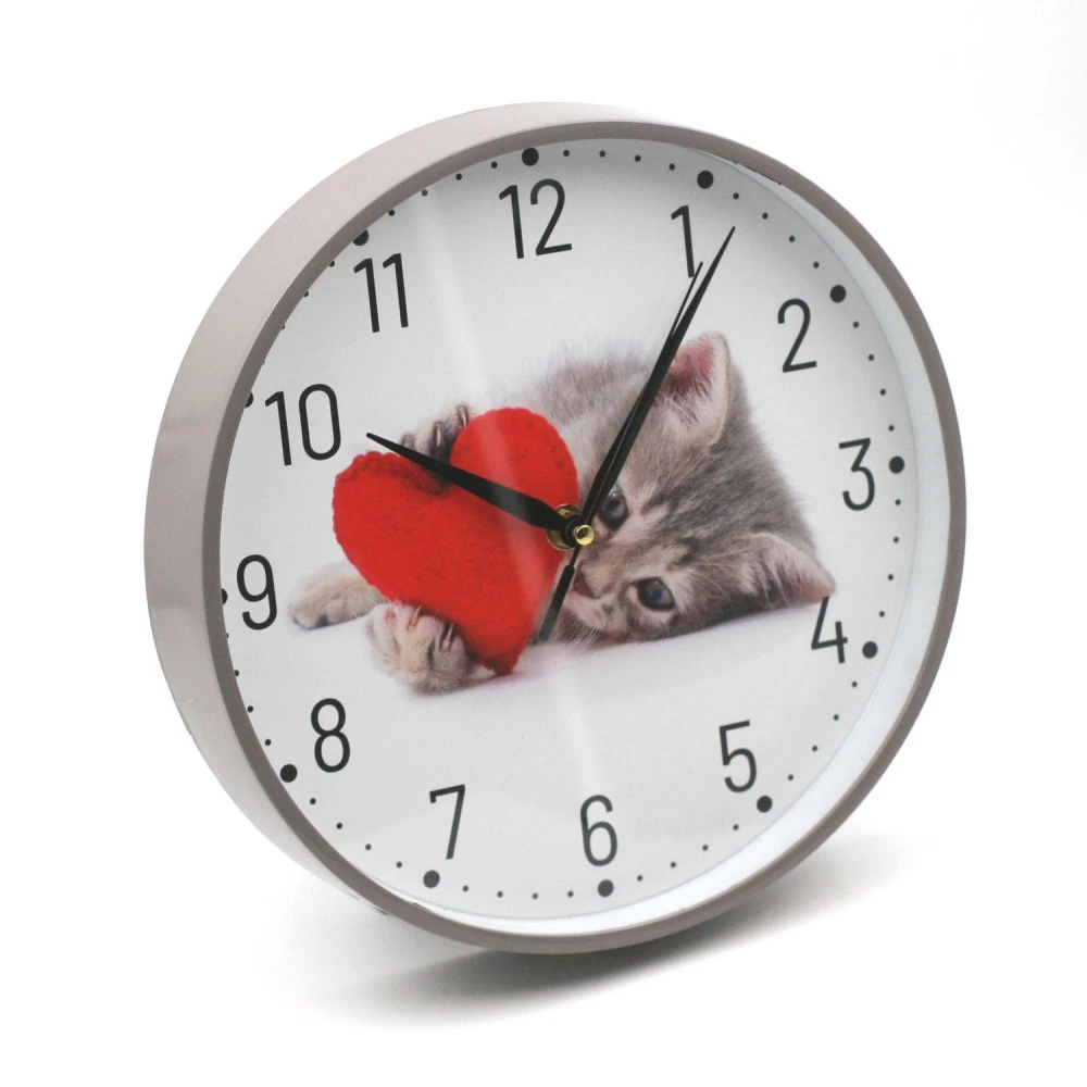 Horloge Silencieuse Motif Chat Avec Coeur 24 Cm – Image 2
