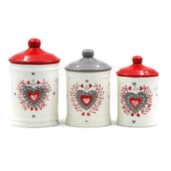 Lot De 3 Pots De Cuisine à La Façon Coeur Alsacien