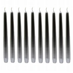 Lot De Dix Bougies Chandelier Argent - 24 Cm