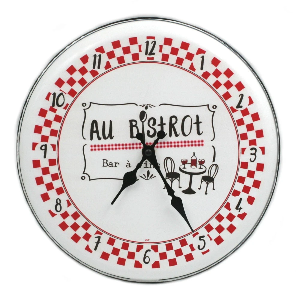 Pendule Façon Tôle émaillée - Bistrot