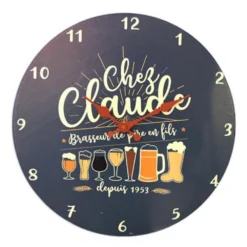 Pendule Style Brasserie 'Chez Claude' 30cm