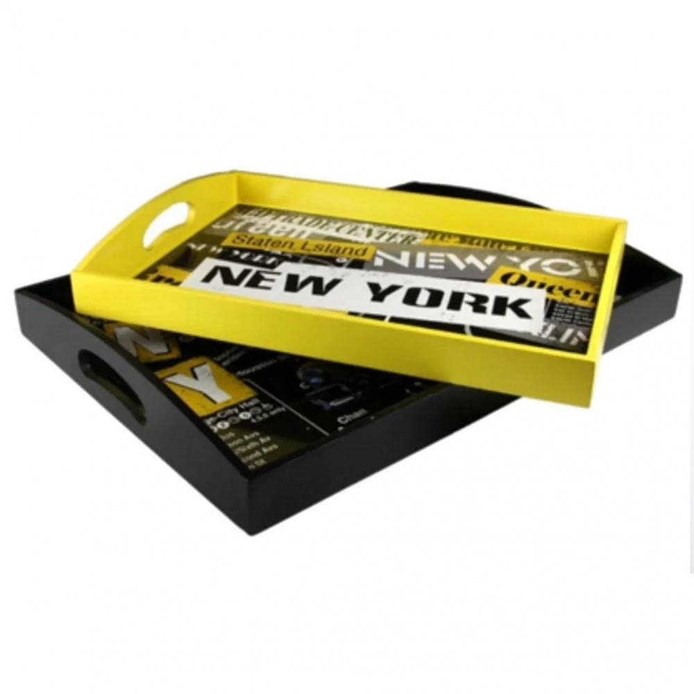 Petit Et Grand Plateau Bois - New York – Image 2