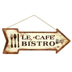 Plaque Déco Flèche Le Café 70x25