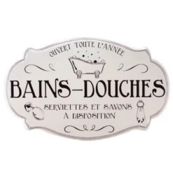 Plaque Déco Salle De Bain En Taule - Bains Et Douches
