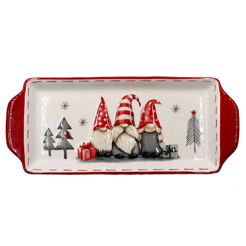 Plat à Cake Céramique - Lutins Nordiques - 29 Cm – Image 2