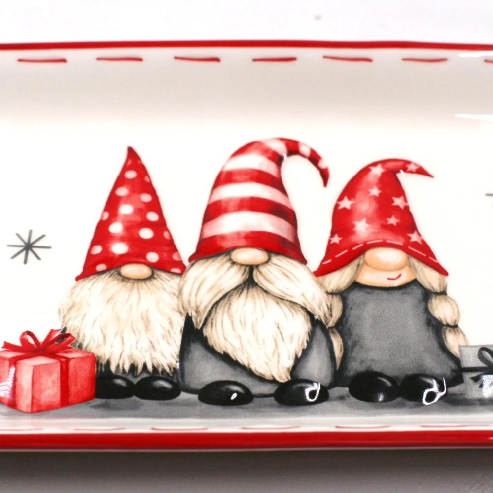 Plat à Cake Céramique - Lutins Nordiques - 29 Cm – Image 3