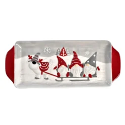 Plateau à Cake En Céramique - Lutins Nordiques 36 Cm