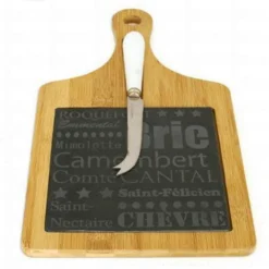Plateau à Fromages Bois Et Ardoise Avec Son Couteau