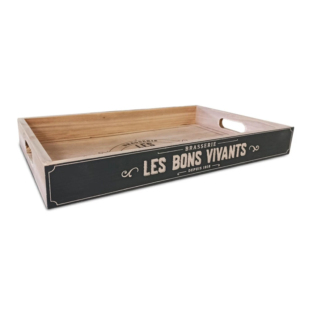 Plateau En Bois "Les Bons Vivants" – Image 2