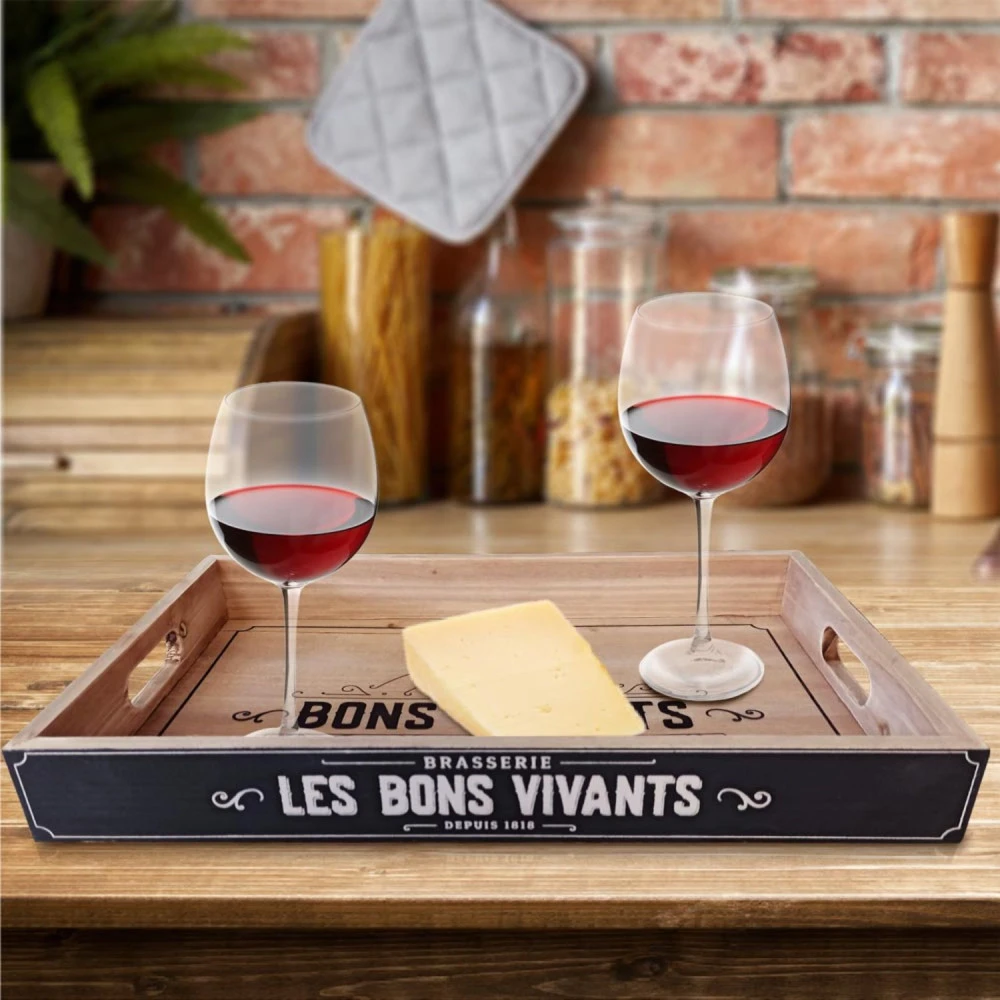Plateau En Bois "Les Bons Vivants" – Image 3