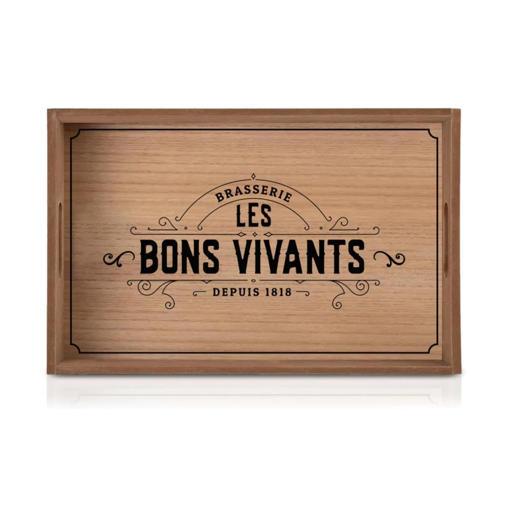 Plateau En Bois "Les Bons Vivants"