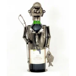 Porte Bouteille Métal Pêcheur à La Ligne