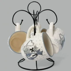 Set De 4 Tasses Mistigris Et Son Support