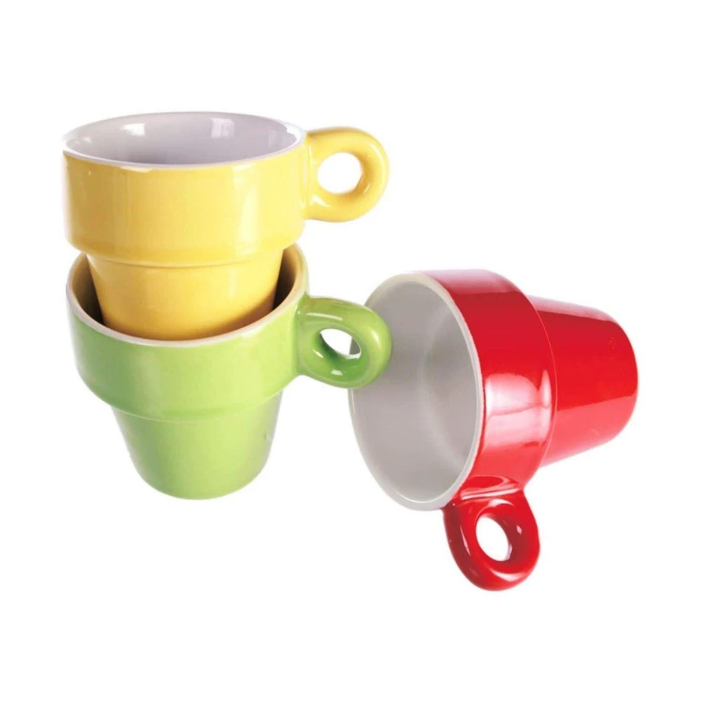Set De 6 Tasses Expresso Colorées Sur Support – Image 3